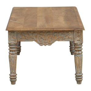 saffron arts & crafts Square Solid Wood Coffee Table in Grey Finish-picture-11