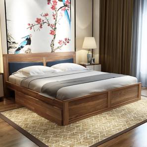 Nikos Solid Wood Queen Size Drawer Storage Bed in Teak Finish-image-48