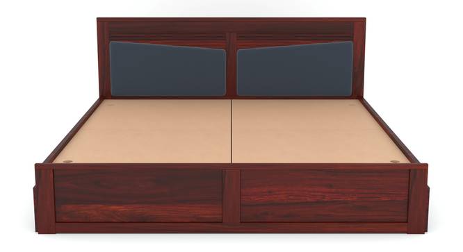 Nikos Sheesham Wood Queen Size Bed With Drawer Storage in Teak Finish (Queen Bed Size, Drawer Storage Type, Honey Oak Finish) by Urban Ladder - Front View Design 1 - 887228