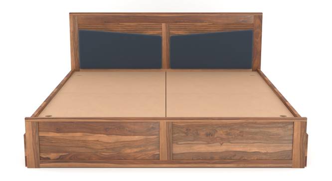 Nikos Sheesham Wood Queen Size Bed With Drawer Storage in Teak Finish (Teak Finish, Queen Bed Size, Drawer Storage Type) by Urban Ladder - Front View Design 1 - 887229