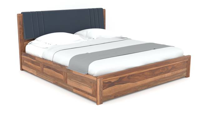 Nahiri Sheesham Wood Queen Size Bed In Teak Finish With Box Storage (Teak Finish, Queen Bed Size, Box Storage Type) by Urban Ladder - Cross View Design 1 - 887320