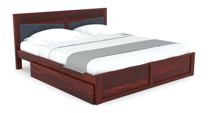 Nikos Sheesham Wood Queen Size Bed With Drawer Storage in Teak Finish (King Bed Size, Drawer Storage Type, Honey Oak Finish) by Urban Ladder - Cross View Design 1 - 887338