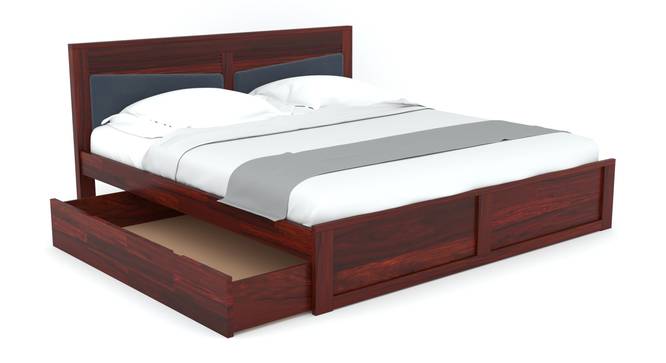 Nikos Sheesham Wood Queen Size Bed With Drawer Storage in Teak Finish (King Bed Size, Drawer Storage Type, Honey Oak Finish) by Urban Ladder - Rear View Design 1 - 887345