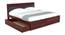 Nikos Sheesham Wood Queen Size Bed With Drawer Storage in Teak Finish (King Bed Size, Drawer Storage Type, Honey Oak Finish) by Urban Ladder - Rear View Design 1 - 887345