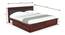 Nikos Sheesham Wood Queen Size Bed With Drawer Storage in Teak Finish (King Bed Size, Drawer Storage Type, Honey Oak Finish) by Urban Ladder - Design 1 Dimension - 887361