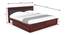 Nikos Sheesham Wood Queen Size Bed With Drawer Storage in Teak Finish (Queen Bed Size, Drawer Storage Type, Honey Oak Finish) by Urban Ladder - Design 1 Dimension - 887363