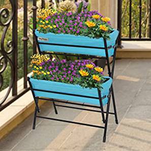 VegTrug Poppy Two Tier Ladder Planter with Blue Liner