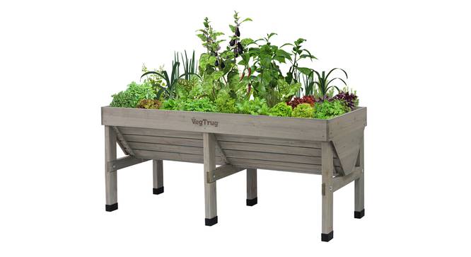 VegTrug Classic Medium 1.8m Grey Wash (Grey) by Urban Ladder - Cross View Design 1 - 887395