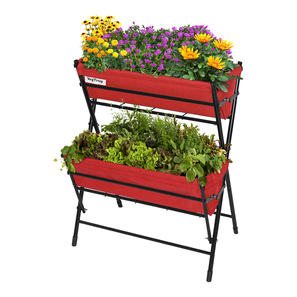Planters Design VegTrug Poppy Two Tier Ladder Planter with Red Liner (Red)