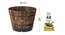 VegTrug Wooden Barrel Planters 55cm Burnt Oak (Brown) by Urban Ladder - Design 1 Dimension - 887479