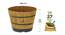 VegTrug Wooden Barrel Planters 46cm Burnt Oak-IND-122-WPB400N (Brown) by Urban Ladder - Design 1 Dimension - 887480