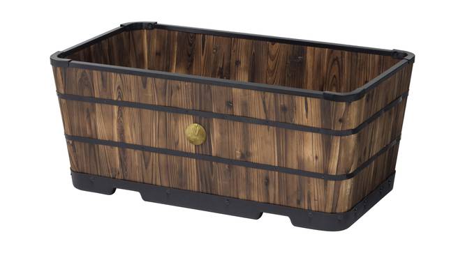 VegTrug Wooden Trough Planter 90cm Burnt Oak (Brown) by Urban Ladder - Cross View Design 1 - 887492