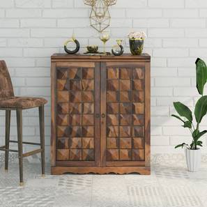 Solid Wood Bar Cabinet in Provincial Teak Finish