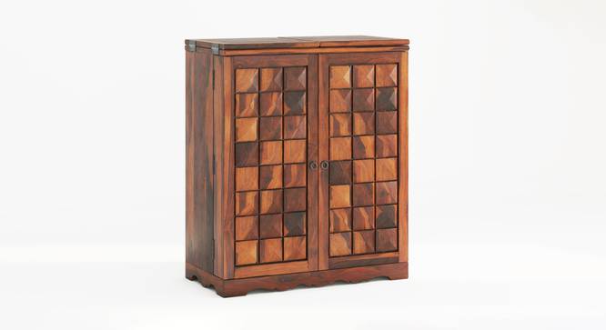 Diamond Bar Cabinet (HONEY Finish) by Urban Ladder - Design 1 Side View - 887655