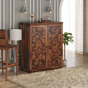 Solid Wood Bar Cabinet in Provincial Teak Finish