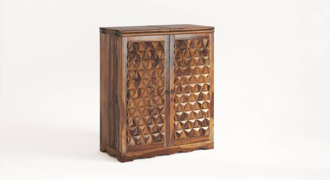 Prism Bar Cabinet (PROVINCIAL TEAK Finish) by Urban Ladder - Front View Design 1 - 887669