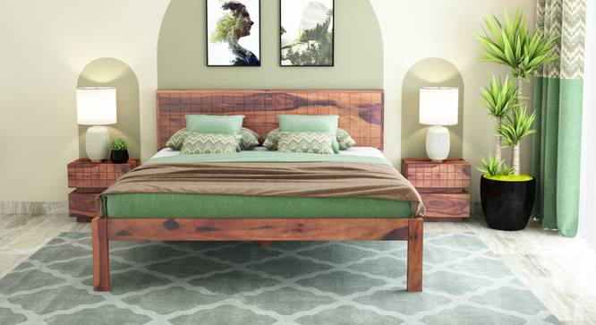 Esra non storage bed (Teak Finish, King Bed Size) by Urban Ladder - Front View Design 1 - 887702