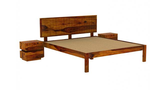 Esra non storage bed (Queen Bed Size, Honey Oak Finish) by Urban Ladder - Ground View Design 1 - 887709