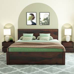 Xiomara Solid Wood King Size Box Storage Bed in Walnut Finish-image-37
