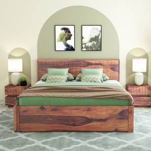 Xiomara Solid Wood Queen Size Box Storage Bed in Teak Finish-image-44