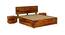 Xiomara Storage bed (Queen Bed Size, With Drawer Configuration, Box Storage Type, Honey Oak Finish) by Urban Ladder - Ground View Design 1 - 887739