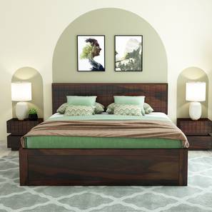 woodenmood Xiomara Solid Wood King Size Box Storage Bed in Walnut Finish-picture-11