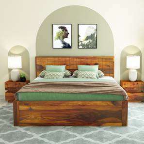 woodenmood Xiomara Solid Wood Queen Size Box Storage Bed in Honey Oak Finish-picture-38