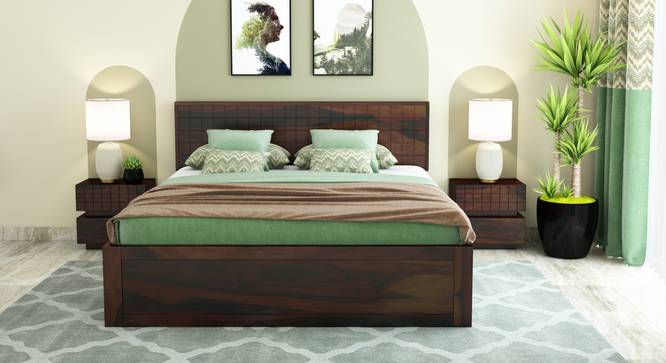 Xiomara Storage bed (Walnut Finish, Queen Bed Size, Box Storage Type, With Box Storage Configuration) by Urban Ladder - Front View Design 1 - 887763
