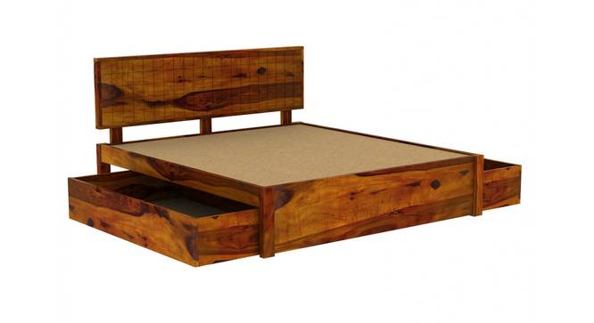 Xiomara Storage bed (King Bed Size, With Drawer Configuration, Box Storage Type, Honey Oak Finish) by Urban Ladder - Ground View Design 1 - 887769