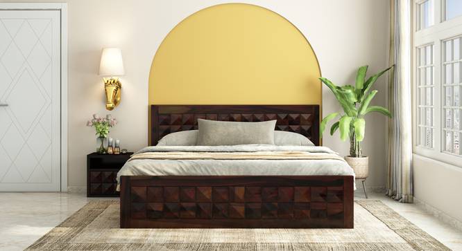 Diamond non storage bed (Walnut Finish, King Bed Size) by Urban Ladder - Front View Design 1 - 887787