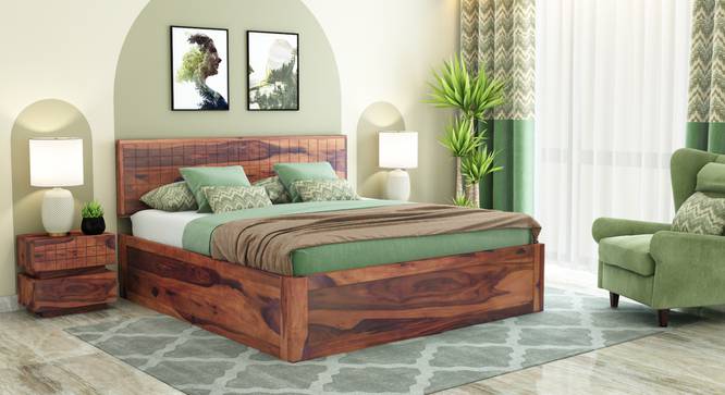 Xiomara Storage bed (Teak Finish, King Bed Size, Box Storage Type, With Box Storage Configuration) by Urban Ladder - Front View Design 1 - 887792