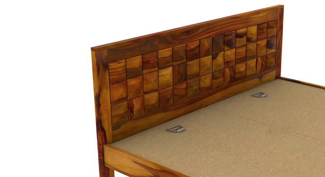 Diamond non storage bed (King Bed Size, Honey Oak Finish) by Urban Ladder - Ground View Design 1 - 887837