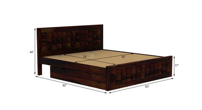 Diamond Storage bed (Walnut Finish, Queen Bed Size, With Drawer Configuration, Drawer Storage Type) by Urban Ladder - Design 1 Side View - 887862