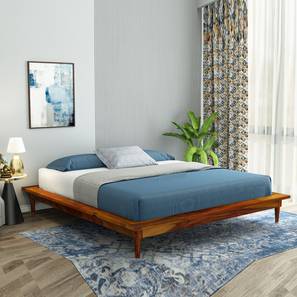 woodenmood Hatice Solid Wood King Size Bed in Honey Oak Finish-picture-14