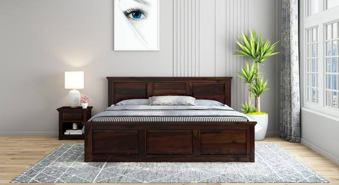 Stainfleld non storage bed (Walnut Finish, Queen Bed Size) by Urban Ladder - Front View Design 1 - 887951