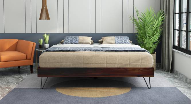 Aurelio Storage bed (Walnut Finish, King Bed Size) by Urban Ladder - Front View Design 1 - 887954