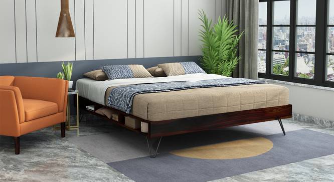 Aurelio Storage bed (Walnut Finish, Queen Bed Size) by Urban Ladder - Front View Design 1 - 887956