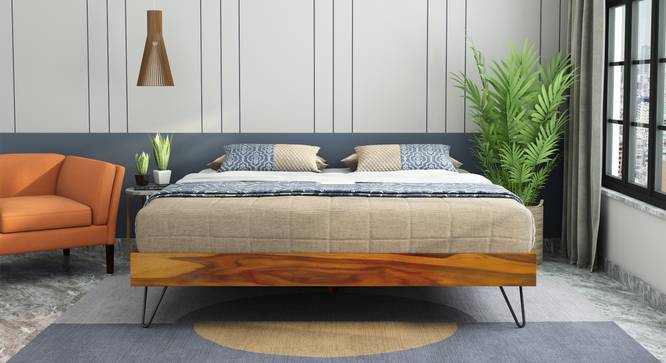 Aurelio Storage bed (Queen Bed Size, Honey Oak Finish) by Urban Ladder - Ground View Design 1 - 887980