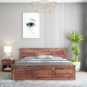 Stainfleld Solid Wood Queen Size Bed in Teak Finish-image-38