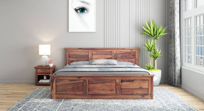 Stainfield Storage Bed (Teak Finish, Queen Bed Size, Box Storage Type, With Box Storage Configuration) by Urban Ladder - Front View Design 1 - 887986