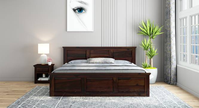 Stainfleld non storage bed (Walnut Finish, King Bed Size) by Urban Ladder - Front View Design 1 - 887992
