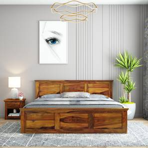 woodenmood Stainfield Solid Wood King Size Box Storage Bed in Honey Oak Finish-picture-19