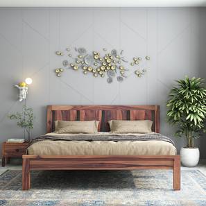 woodenmood Plane Solid Wood King Size Bed in Teak Finish-picture-12