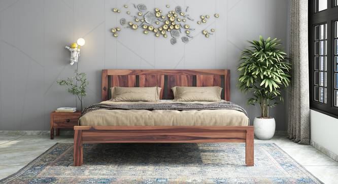 Plane non storage bed (Teak Finish, King Bed Size) by Urban Ladder - Front View Design 1 - 888041