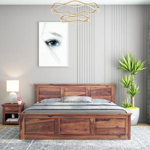 Stainfleld Solid Wood King Size Bed in Teak Finish-image-36