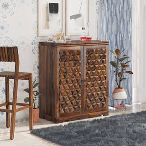 Solid Wood Bar Cabinet in Provincial Teak Finish