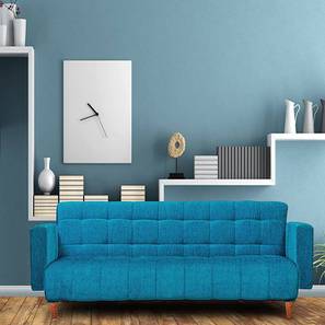 Seventh Heaven Design Lisbon 4 Seater Sofa cum Bed In Sky Blue Colour