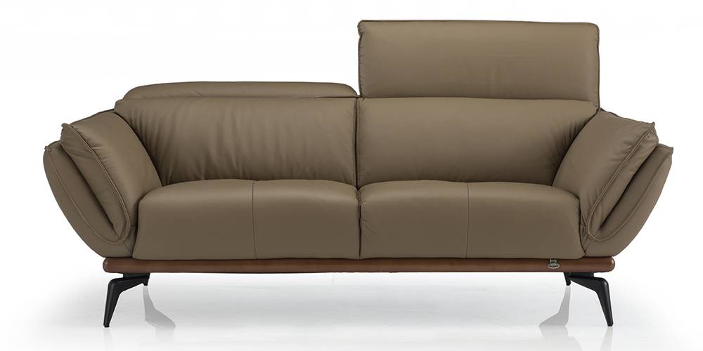Campbell  leather sofa (Brown, 2-seater Custom Set - Sofas, None Standard Set - Sofas, Fabric Sofa Material, Regular Sofa Size, Regular Sofa Type) by Urban Ladder - - 