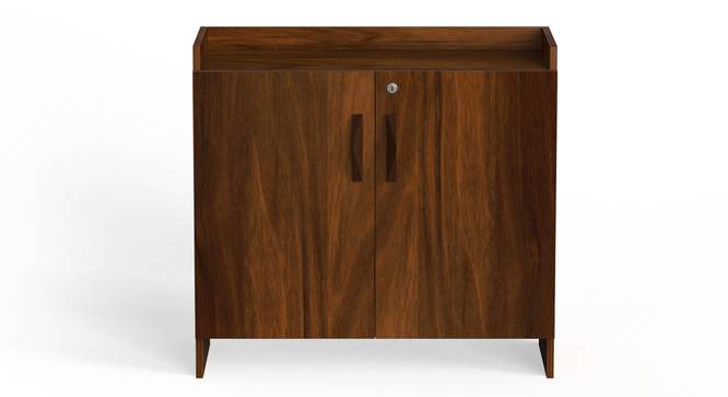 Brooklyn Engineered Wood Shoe Cabinet with Brown Maple & White finish (Brown Maple & White Finish) by Urban Ladder - Front View Design 1 - 888659