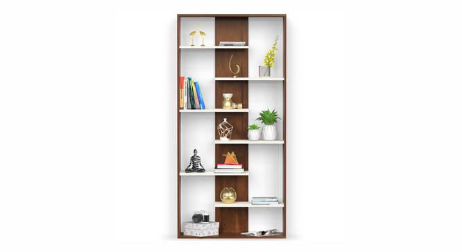 Maxelle Engineered Wood Bookshelf with Brown Maple & Beige fedish (Brown Maple & White Finish) by Urban Ladder - Rear View Design 1 - 888668